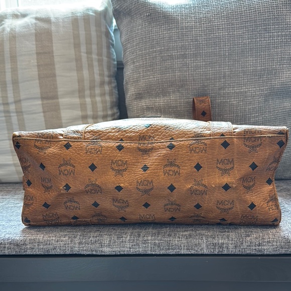 Authentic Large MCM Brown Leather Long Strand Bag with Iconic Monogram Design - Picture 8 of 17